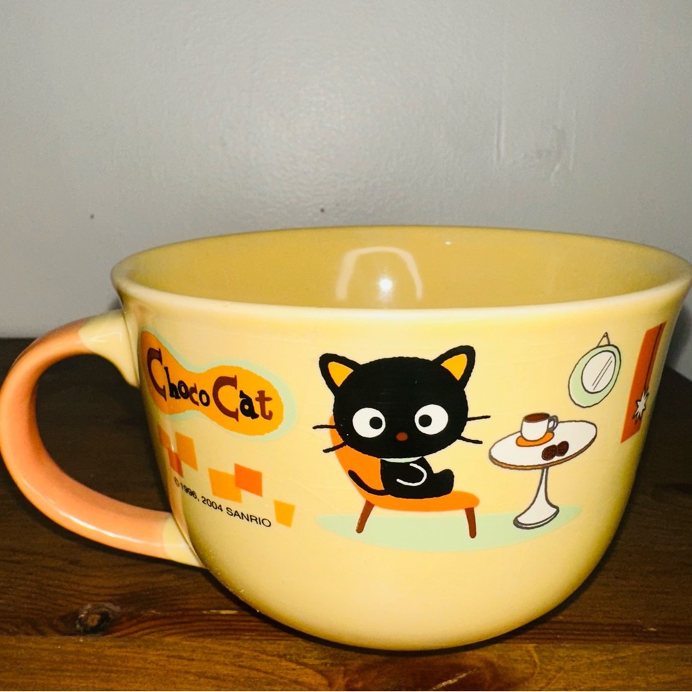 Y2K VTG 1996 2004 Sanrio Chococat Ceramic Large Mug Ramen Bowl Collectible RARE